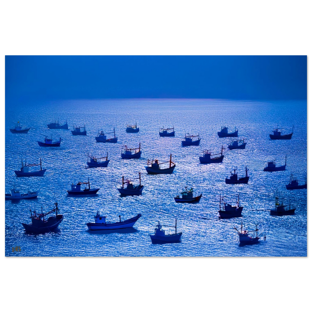 "FLOTILLA BLUE"_Aluminum Print or Fine Art Poster