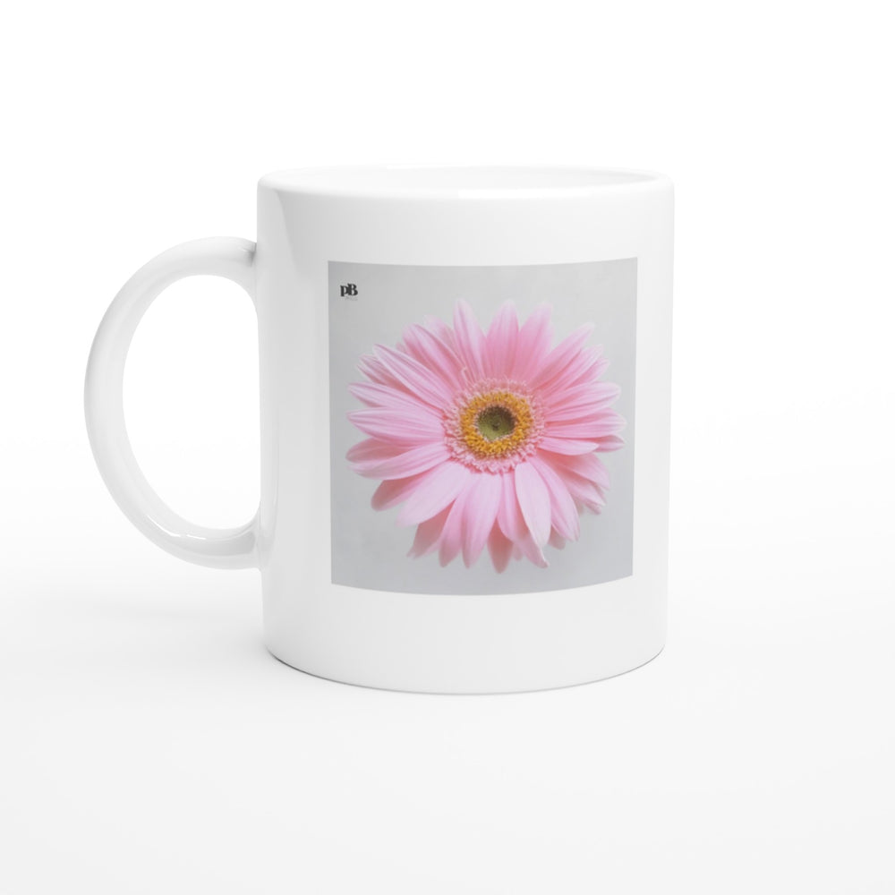FLOWERS 28_GERBERA PINK SINGLE_11oz (32 cl) Ceramic Mug_Tasse en céramique