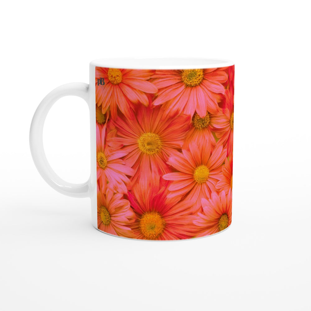 FLOWERS 05_DARK ORANGE GERBERAS_11oz (32 cl) Ceramic Mug_Tasse en céramique