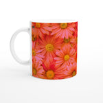 FLOWERS 05_DARK ORANGE GERBERAS_11oz (32 cl) Ceramic Mug_Tasse en céramique