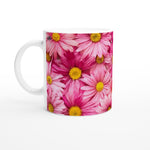 FLOWERS 01_PINK GERBERAS_11oz (32 cl) Ceramic Mug_Tasse en céramique