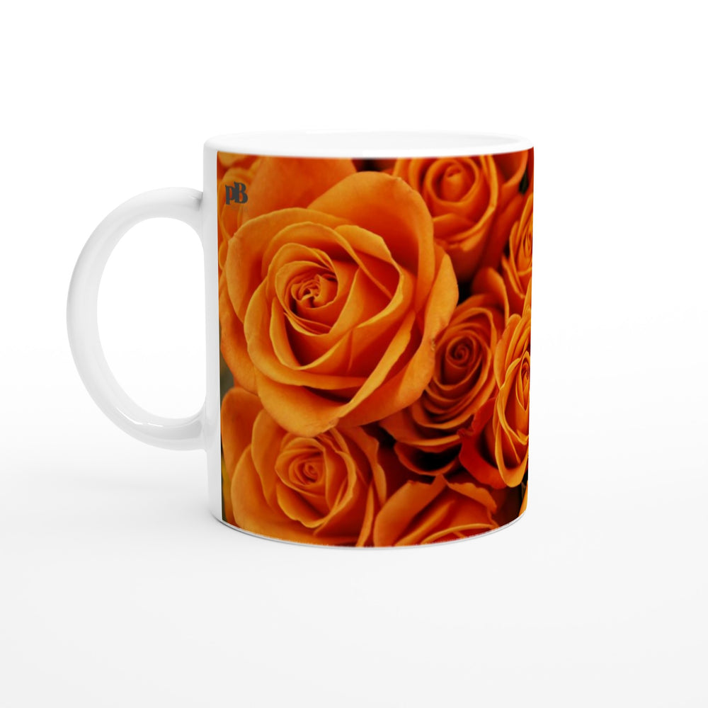 FLOWERS 08_ORANGE ROSES_11oz (32 cl) Ceramic Mug_Tasse en céramique