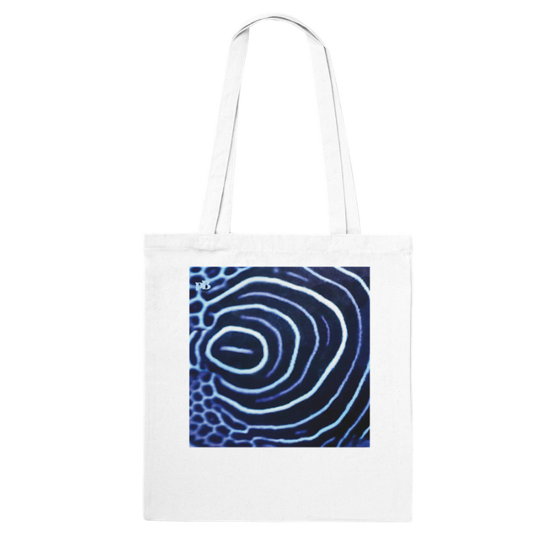 FISHES 12_BLUE EMPEROR ANGELFISH _Classic Tote Bag WHITE_Bolsa tote BLANCO
