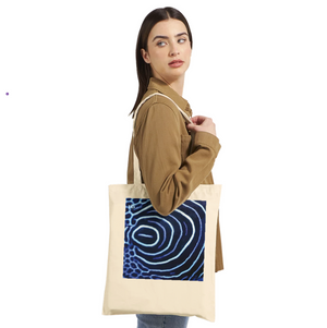 FISHES 12_BLUE EMPEROR ANGELFISH _Classic Tote Bag NATURAL - PBDesigns