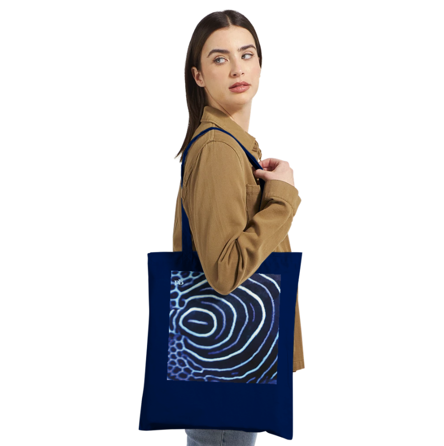 FISHES 12_BLUE EMPEROR ANGELFISH _Classic Tote Bag NAVY - PBDesigns