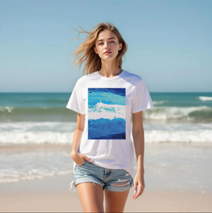 OCEAN 2_WIDE PRINT T-shirt_WHITE - PBDesigns