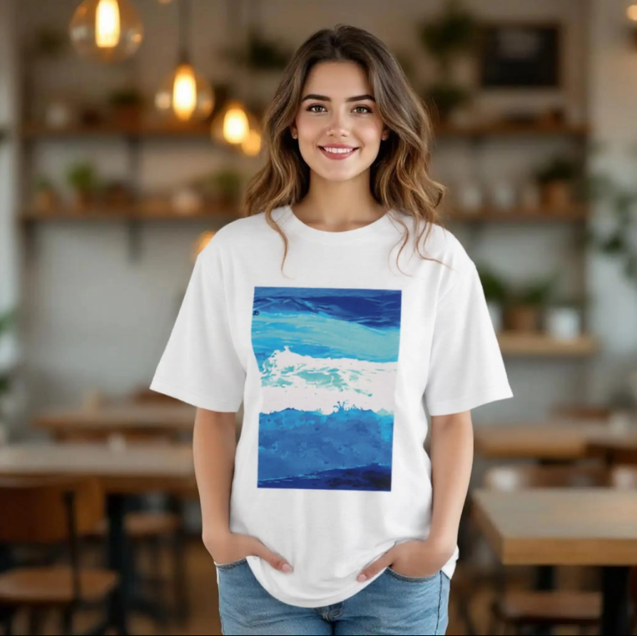 OCEAN 2_WIDE PRINT T-shirt_WHITE - PBDesigns