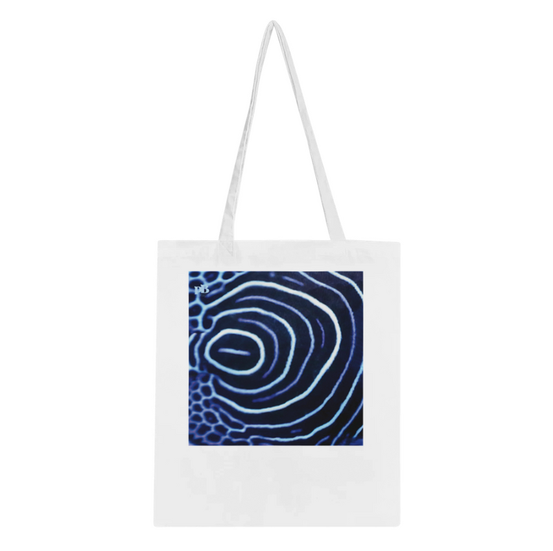 FISHES 12_BLUE EMPEROR ANGELFISH _Classic Tote Bag WHITE_Bolsa tote BLANCO