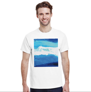 OCEAN 2_WIDE PRINT T-shirt_WHITE - PBDesigns