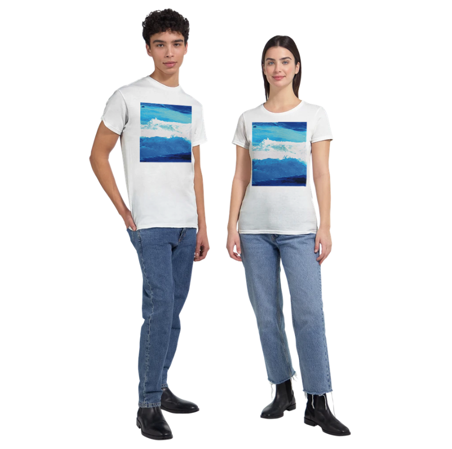 OCEAN 2_WIDE PRINT T-shirt_WHITE - PBDesigns
