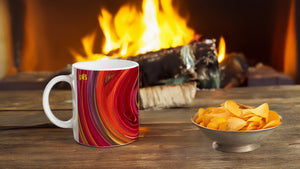 BIG SWIRL 02 RED-OLIVE_11oz (32 cl) Ceramic Mug - PBDesigns