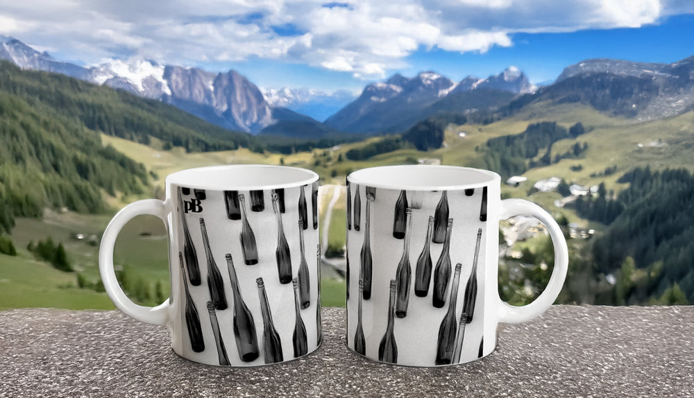 BOTTLES 07 BLACK_11oz (32 cl) Ceramic Mug - PBDesigns