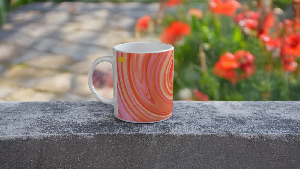 BIG SWIRL 06 ORANGE_11oz (32 cl) Ceramic Mug - PBDesigns