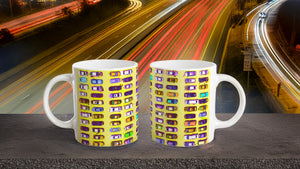 CARS 05 YELLOW_11oz (32 cl) Ceramic Mug - PBDesigns