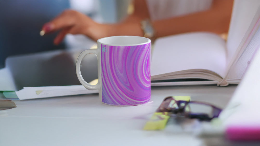 BIG SWIRL 05 PINK_11oz (32 cl) Ceramic Mug - PBDesigns