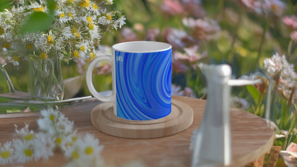 BIG SWIRL 03 BLUE_11oz (32 cl) Ceramic Mug - PBDesigns