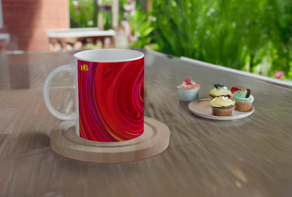 BIG SWIRL 01 RED_11oz (32 cl) Ceramic Mug - PBDesigns
