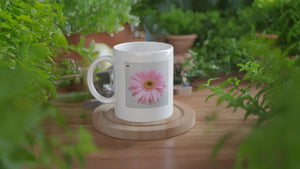 FLOWERS 28_GERBERA PINK SINGLE_11oz (32 cl) Ceramic Mug - PBDesigns