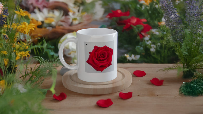 FLOWERS 25_ROSE SINGLE RED_11oz (32 cl) Ceramic Mug