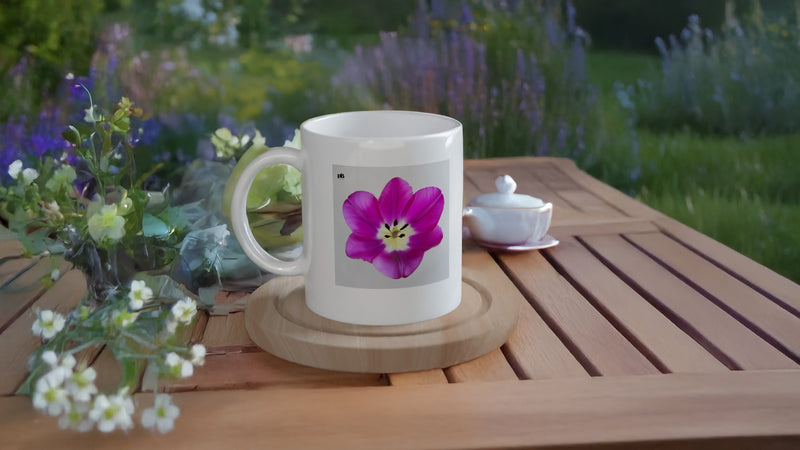 FLOWERS 20_TULIP SINGLE PURPLE_11oz (32 cl) Taza de cerámica