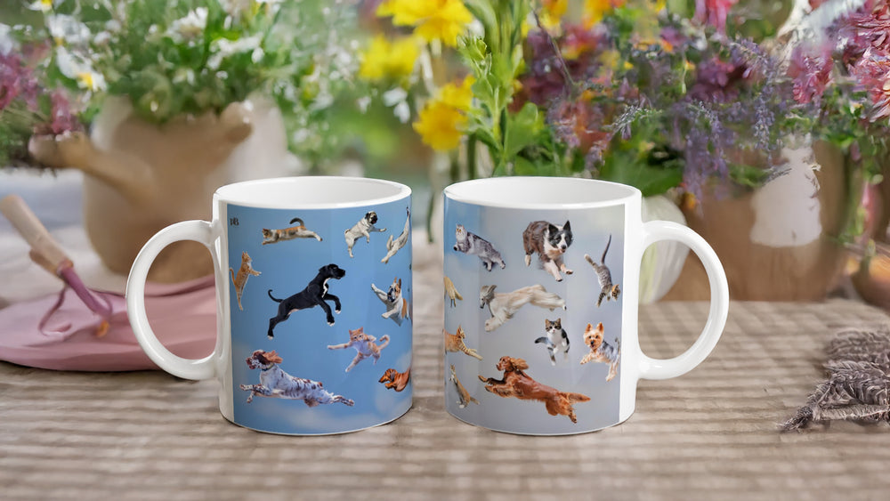 IT'S RAINING! 03_CATS & DOGS_11oz (32 cl) Ceramic Mug - PBDesigns