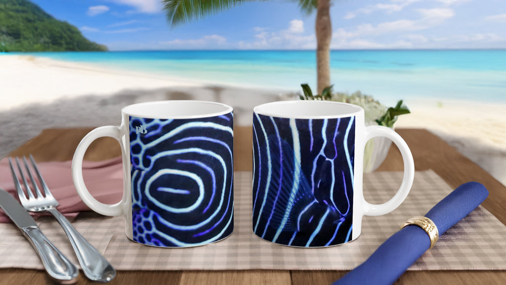 FISHES 12_BLUE EMPEROR ANGELFISH_11oz (32 cl) Ceramic Mug - PBDesigns