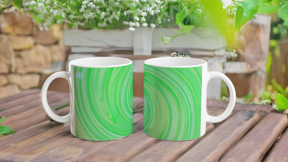 BIG SWIRL 10 COOL MINT_11oz (32 cl) Ceramic Mug - PBDesigns