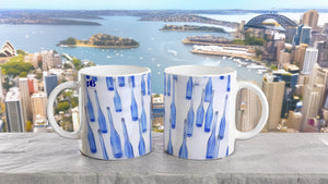 BOTTLES 01 BLUE_11oz (32 cl) Ceramic Mug - PBDesigns