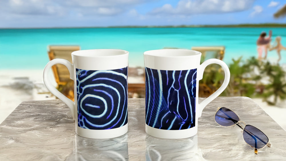 FISHES 12_BLUE EMPEROR ANGELFISH_10oz (29 cl) Porcelain Mug - PBDesigns
