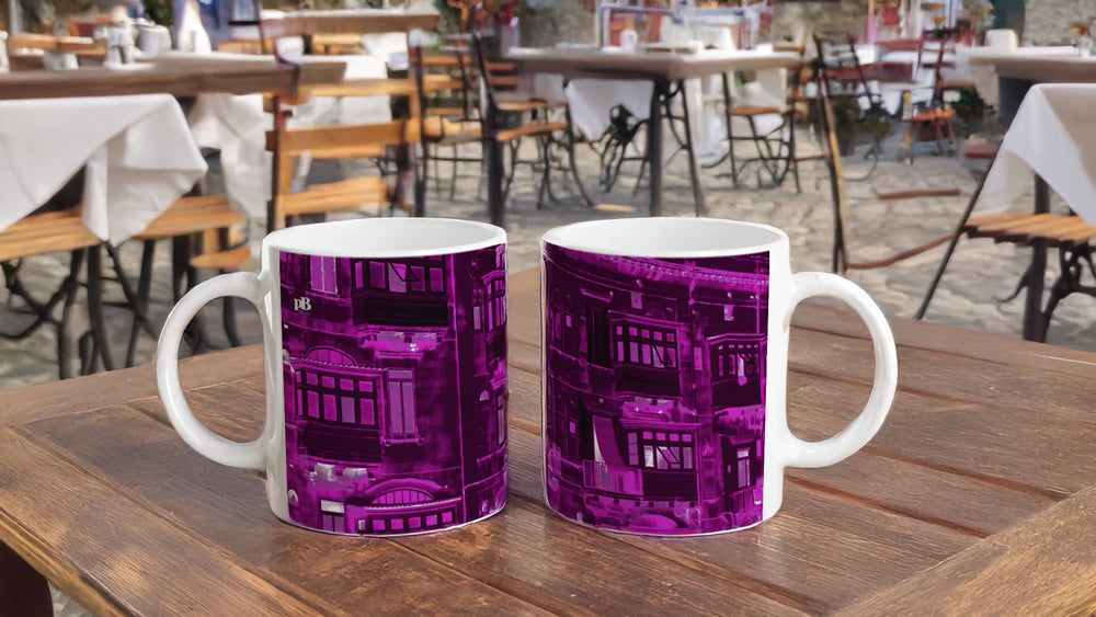 MALTA BALCONIES 07 PURPLE_11oz (32 cl) Ceramic Mug - PBDesigns