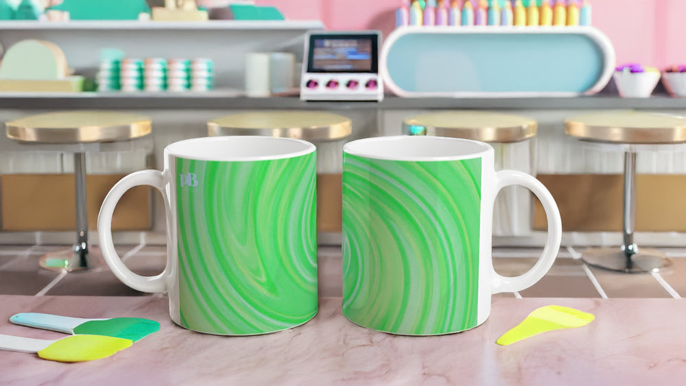 BIG SWIRL 10 COOL MINT_11oz (32 cl) Ceramic Mug - PBDesigns