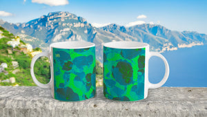CAPUCINES 04 BLUE-GREEN_11oz (32 cl) Ceramic Mug - PBDesigns