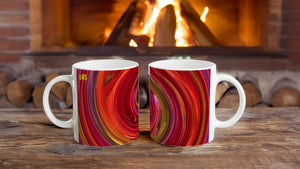 BIG SWIRL 02 RED-OLIVE_11oz (32 cl) Ceramic Mug - PBDesigns