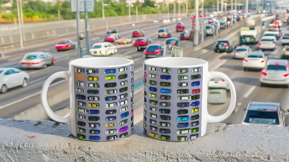 CARS 04 GREY_11oz (32 cl) Ceramic Mug - PBDesigns