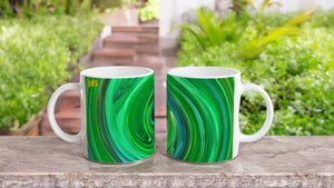 BIG SWIRL 07 GREEN_11oz (32 cl) Ceramic Mug - PBDesigns