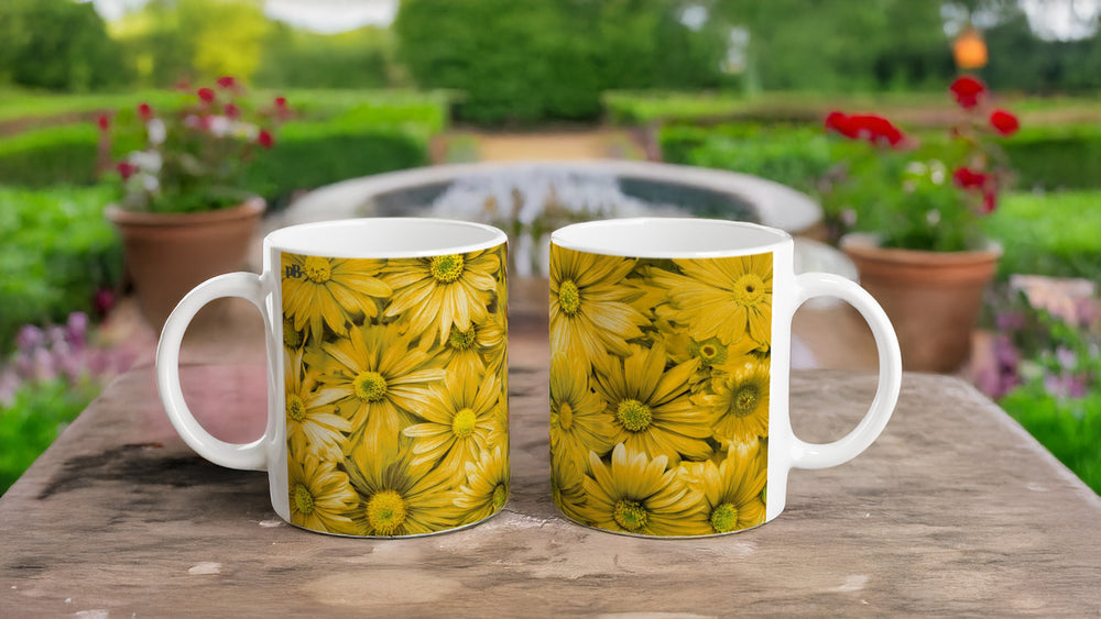 FLOWERS 03_YELLOW GERBERAS_11oz (32 cl) Ceramic Mug - PBDesigns