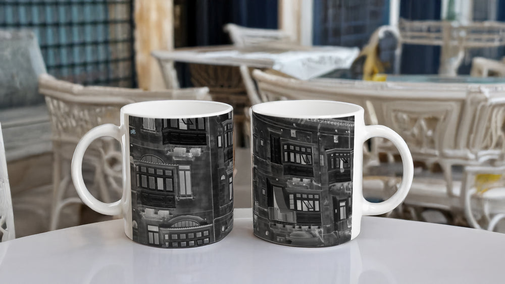 MALTA BALCONIES 01 BLACK_11oz (32 cl) Ceramic Mug - PBDesigns