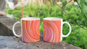 BIG SWIRL 06 ORANGE_11oz (32 cl) Ceramic Mug - PBDesigns