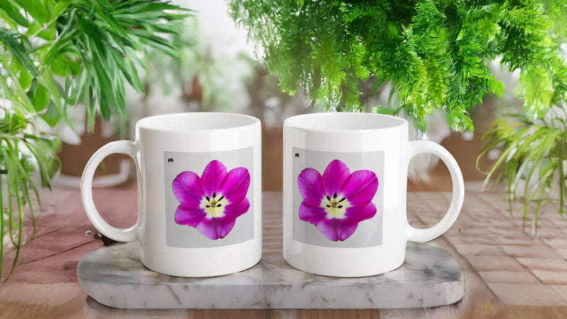 FLOWERS 20_TULIP SINGLE PURPLE_11oz (32 cl) Taza de cerámica
