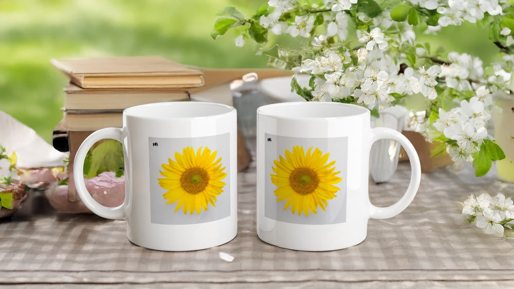 FLOWERS 17_SUNFLOWER SINGLE_11oz (32 cl) Ceramic Mug - PBDesigns