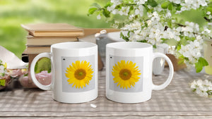FLOWERS 17_SUNFLOWER SINGLE_11oz (32 cl) Ceramic Mug - PBDesigns