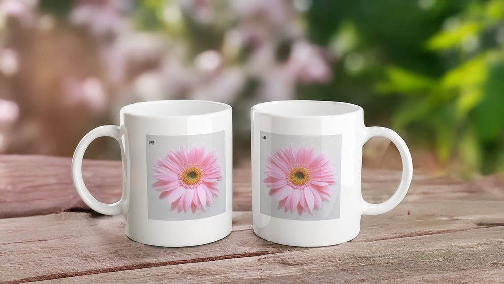 FLOWERS 28_GERBERA PINK SINGLE_11oz (32 cl) Ceramic Mug - PBDesigns