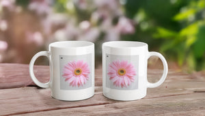 FLOWERS 28_GERBERA PINK SINGLE_11oz (32 cl) Ceramic Mug - PBDesigns
