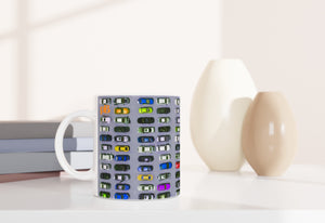 CARS 04 GREY_11oz (32 cl) Ceramic Mug - PBDesigns