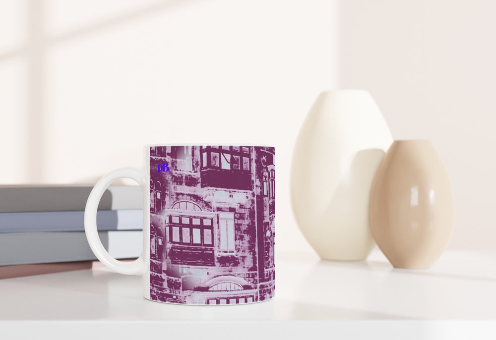MALTA BALCONIES 14 AUBERGINE_11oz (32 cl) Ceramic Mug - PBDesigns