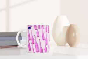BOTTLES 04 PINK_11oz (32 cl) Ceramic Mug - PBDesigns