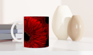 FLOWERS 06_RED ZINNIAS_11oz (32 cl) Ceramic Mug - PBDesigns
