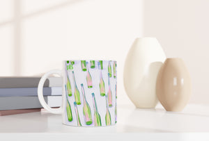 BOTTLES 03 GREEN_11oz (32 cl) Ceramic Mug - PBDesigns
