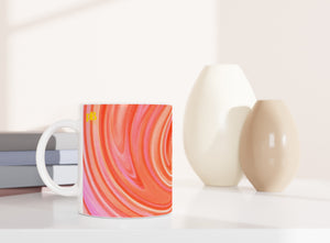BIG SWIRL 06 ORANGE_11oz (32 cl) Ceramic Mug - PBDesigns