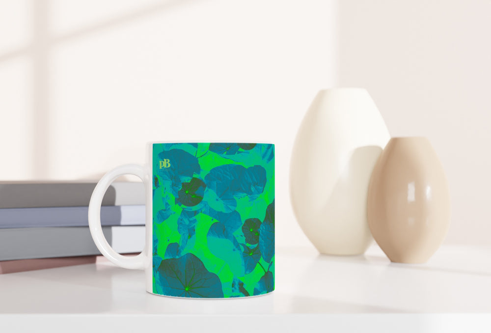CAPUCINES 04 BLUE-GREEN_11oz (32 cl) Ceramic Mug - PBDesigns